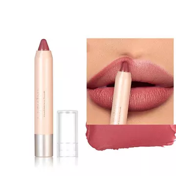 Son môi Crayon siêu mờ dành cho nữ, Son môi kem dưỡng ẩm chống thấm nước Bút lót môi lâu trôi, Son bóng nhung màu dài mượt mà, bóng màu đỏ chống dính gợi cảm Ti