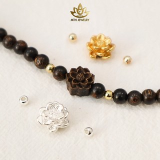 Vòng Tay Trầm Hương Tròn Đơn Sánh Chìm Sen Gỗ Sánh Size 6,7,8,10,12mm | Mộc Trầm Hương MTH