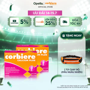 Bộ 2 Thực phẩm bảo vệ sức khỏe Corbiere Calcium Plus Mới - Canxi hữu cơ + D3 + K2