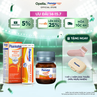 Bộ 1 Thực Phẩm Bảo Vệ Sức Khỏe Pharmaton Vitality 30 Viên/Lọ + 1 Thực phẩm bảo vệ sức khỏe Pharmaton Energy Fizzi