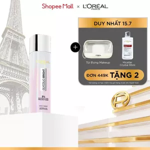 Nước Dưỡng Thúc Đẩy Tái Tạo Da, Làn Da Trông Sáng Và Căng Mịn L’Oreal Paris Glycolic Bright Peeling Toner 128Ml