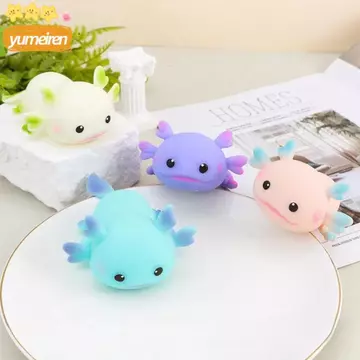 Đồ chơi bóp YUMEIREN, Thiết kế căng thẳng Axolotl dễ thương Đồ chơi bóp cá hoạt hình, Búp bê thần tài nhiều màu vui nhộn Giảm căng thẳng Đồ chơi phục hồi chậm cho trẻ em người lớn