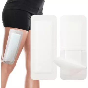 15 miếng băng dán vết thương thoáng khí, băng dán vết thương có viền gạc dùng cho phẫu thuật thay khớp gối, kích thước 4" x 10", có lớp đệm thấm hút không dính, băng dán thoáng khí.