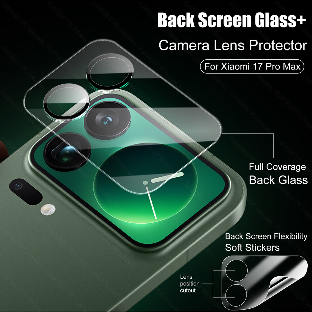 Kính cường lực bảo hiểm toàn diện cho Xiaomi 17 Pro Max Màn hình mặt sau linh hoạt Nhãn dán mềm 17ProMax Bảo vệ ống kính máy ảnh