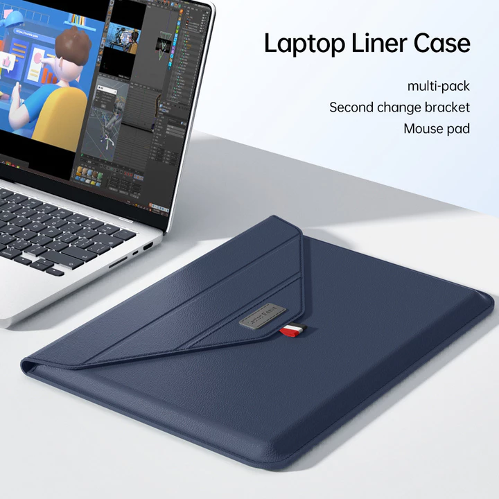 Túi Bao Da Laptop MacBook Air Pro Phong Bì Kiêm Giá Đỡ Và Lót Chuột Cao Cấp | KTAP - World of Decals
