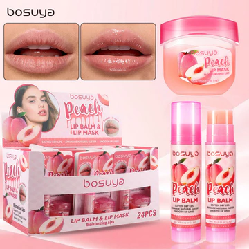 Bộ sản phẩm độc quyền xuyên biên giới bosuya Lip Balm + Lip Mask Set Lip Care Fruit Flavor Lip Balm Lip Mask
