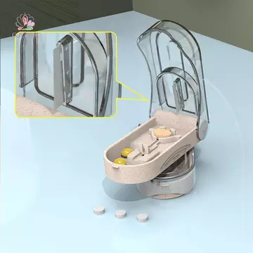 GJCUTE 1 Chiếc Di Động Máy Cắt Thuốc Chia Thuốc Bảo Quản Máy Tính Bảng Bộ Chia Cắt Máy Thái Tại Nhà Hộp Đựng Thuốc Hộp Đựng Thuốc WTD