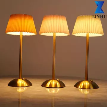 LINHU Đèn bàn xếp li nhỏ LINHU, Đèn 3 màu Đèn bàn có thể điều chỉnh độ sáng vô cấp Đèn xung quanh, Đèn mềm điều khiển cảm ứng di động Đèn LED không dây Đèn đầu giường Phòng khách