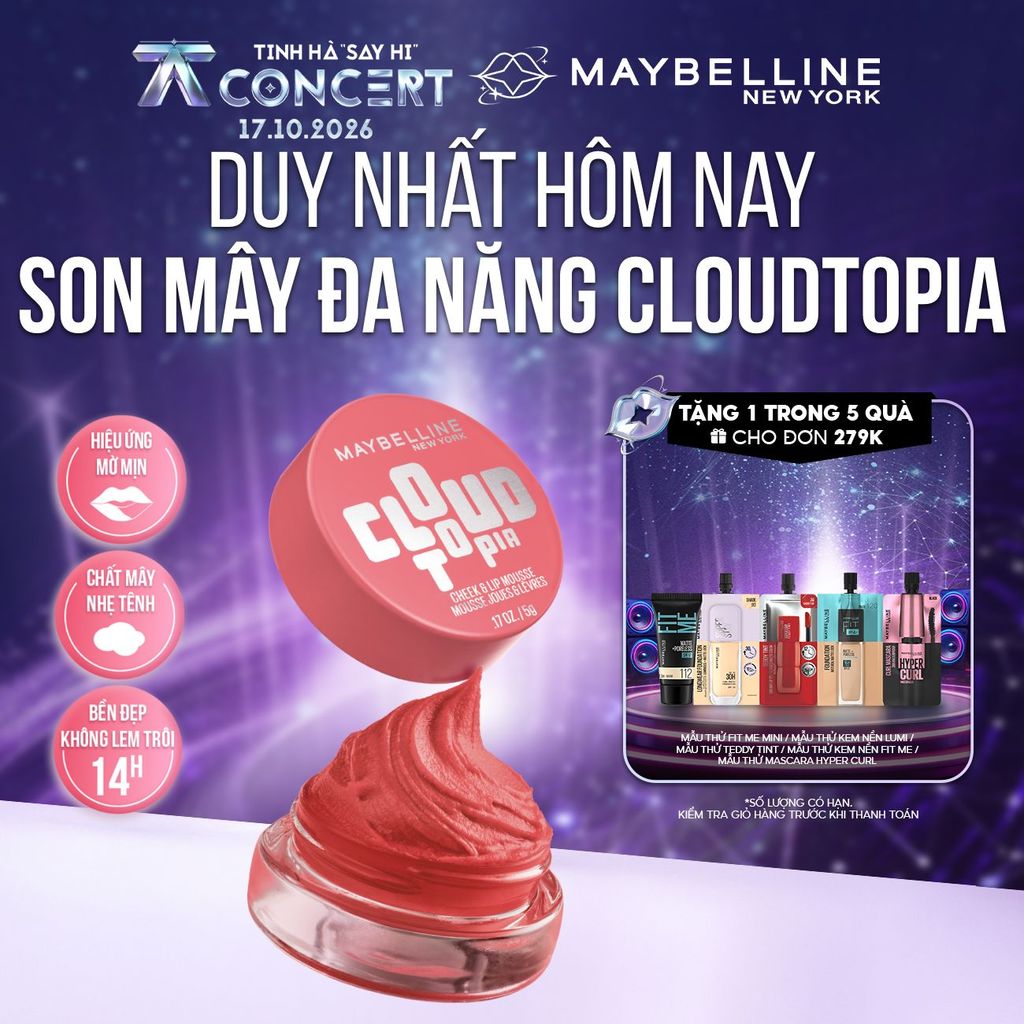 Son Mây Đa Năng Dạng Hũ Mịn Lì Bền Màu Cloudtopia Maybelline New York 5g