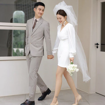 Phong Cách Mới Veil Lấy Bong Bóng Đám Mây Lông Tơ Đăng Ký Cổ Giấy Chứng Nhận Veil Phong Cách Hàn Quốc Cưới Cô Dâu Chụp Ảnh Phong Cách Cưới Váy Trang Điểm
