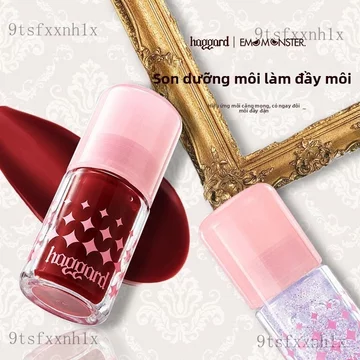 Son môihaggard Son dưỡng môi hiệu ứng gương thủy tinh có màu, son thỏi màu nước, Black Ash Tiểu Béo Đôn