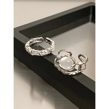 nhẫn đôi nam nữ nhẫn đôi bạc Giả Kim Cương Giả Nhẫn Nữ Thiết Kế Niche Nhẫn Thời Trang Độc Đáo Tự Kỷ Luật Chỉ Số Ngón Tay Nhẫn Pháp Mở Nhẫn Cao Cấp Cảm Giác