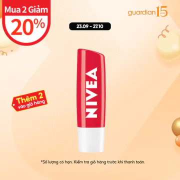 Son Dưỡng Nivea Strawberry Shine Lip Balm Màu Đỏ Dâu Tây 4,8Gr