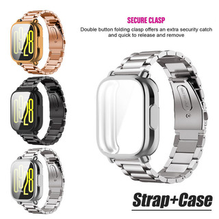 Dây đeo bằng thép không gỉ 2in1 có vỏ bảo vệ màn hình cho Redmi Watch 4 / 5 / 5 Active / 5 Lite