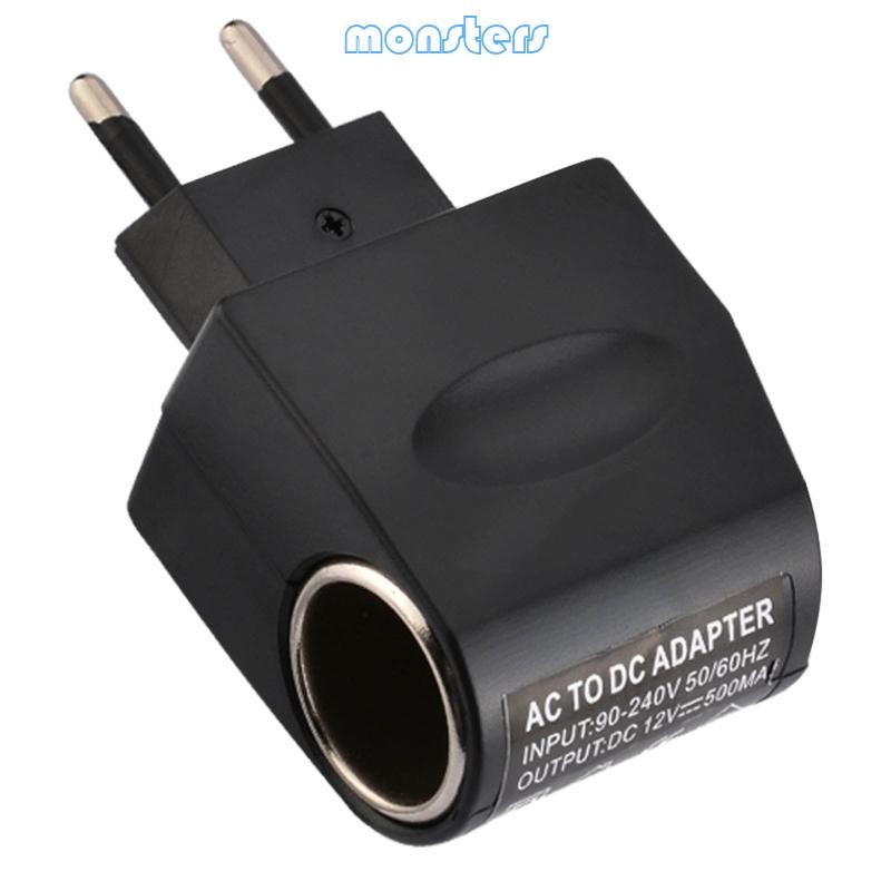 Mon AC 220V sang DC 12V Adapter Xe Bật Lửa Chuyển Đổi Ổ Cắm Điện An Toàn Cắm 6W Cắm Tường Adapter