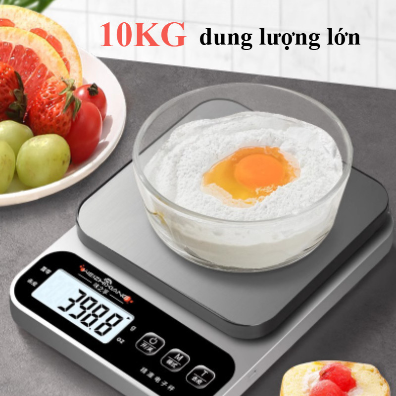 Cân Điện Tử Nhà Bếp 0.1g-10kg - Độ Chính Xác Cao, Chống Nước, Thiết Kế Nhỏ Gọn Kèm Khay Trong Suốt