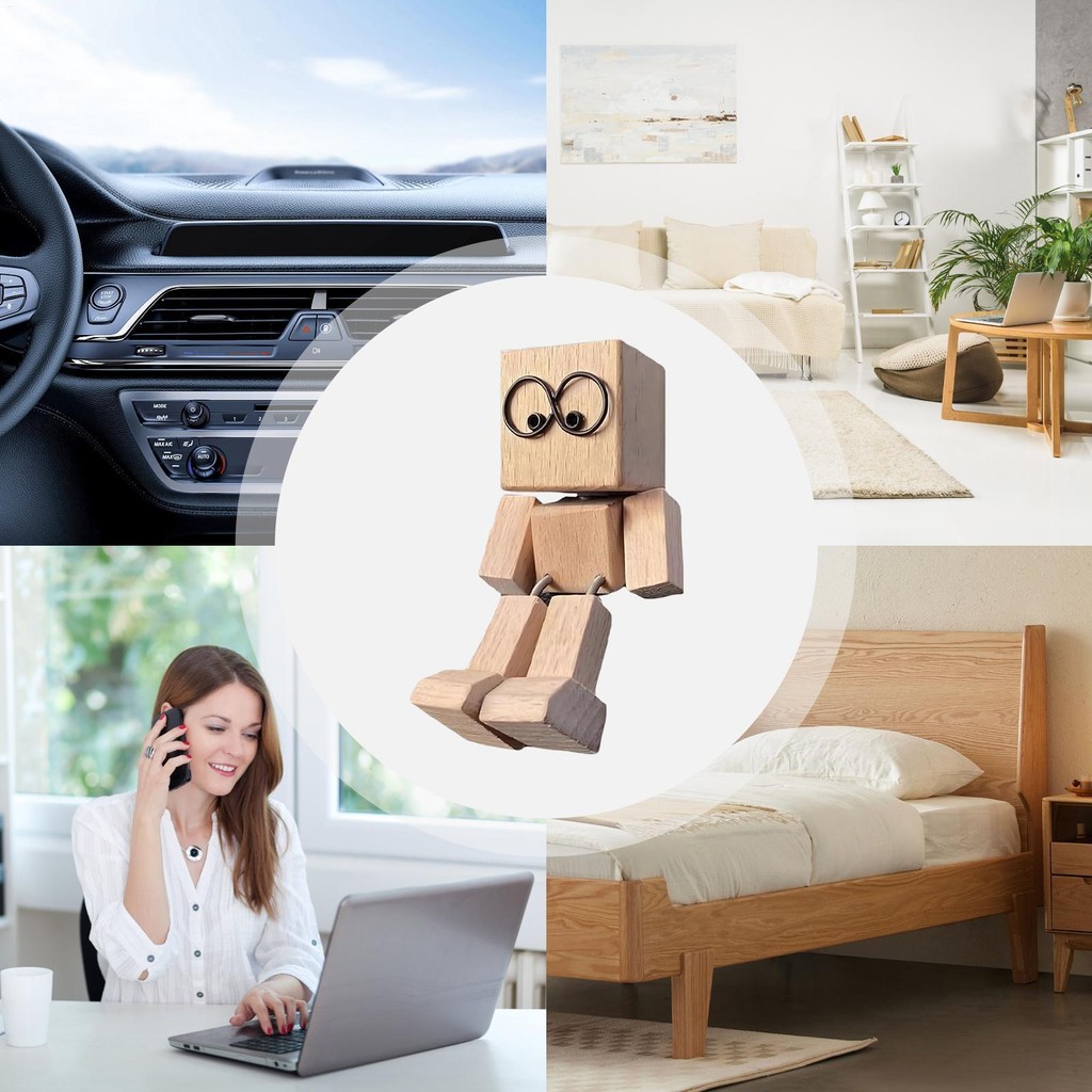 Handmade Gỗ Người Trang Trí Lắc Chân Bảng Điều Khiển Ô Tô Trang Trí Để Bàn Xe Đồ Trang Trí Cho Xe Tải RV Sedan SUV