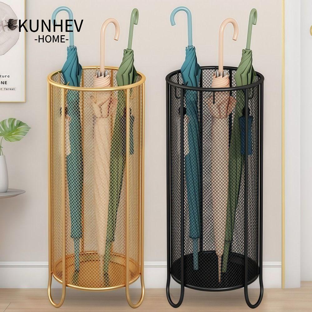 Thùng dù KUNHEV - Giá đỡ ô kim loại hình trụ tiết kiệm không gian, bền chắc cho lối vào nhà