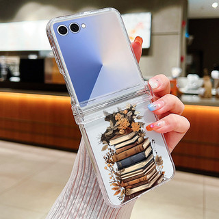 Máy Bay Bầu Trời Trong Suốt Dành Cho Samsung Galaxy Z Flip 7 Z Flip 7FE Z Flip 6 Z Flip 5 Z Flip 4 Z Flip 3 Full Bản Lề Gấp Vỏ PC Cứng