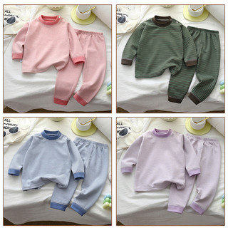 (3m-12Yrs) Vintage Trẻ Em Giữ Nhiệt Len Lụa Nhung Bé Trai Ấm Tầng Đế Mùa Đông Bé Gái Bộ Quần Áo Nhà