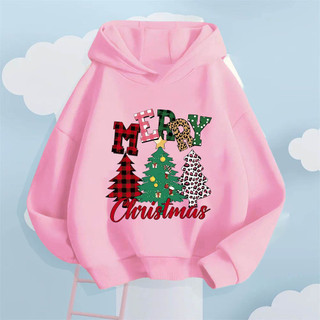 Áo Hoodie trẻ em họa tiết cây thông Noel sáng tạo Áo Hoodie ấm áp cho bé trai và bé gái