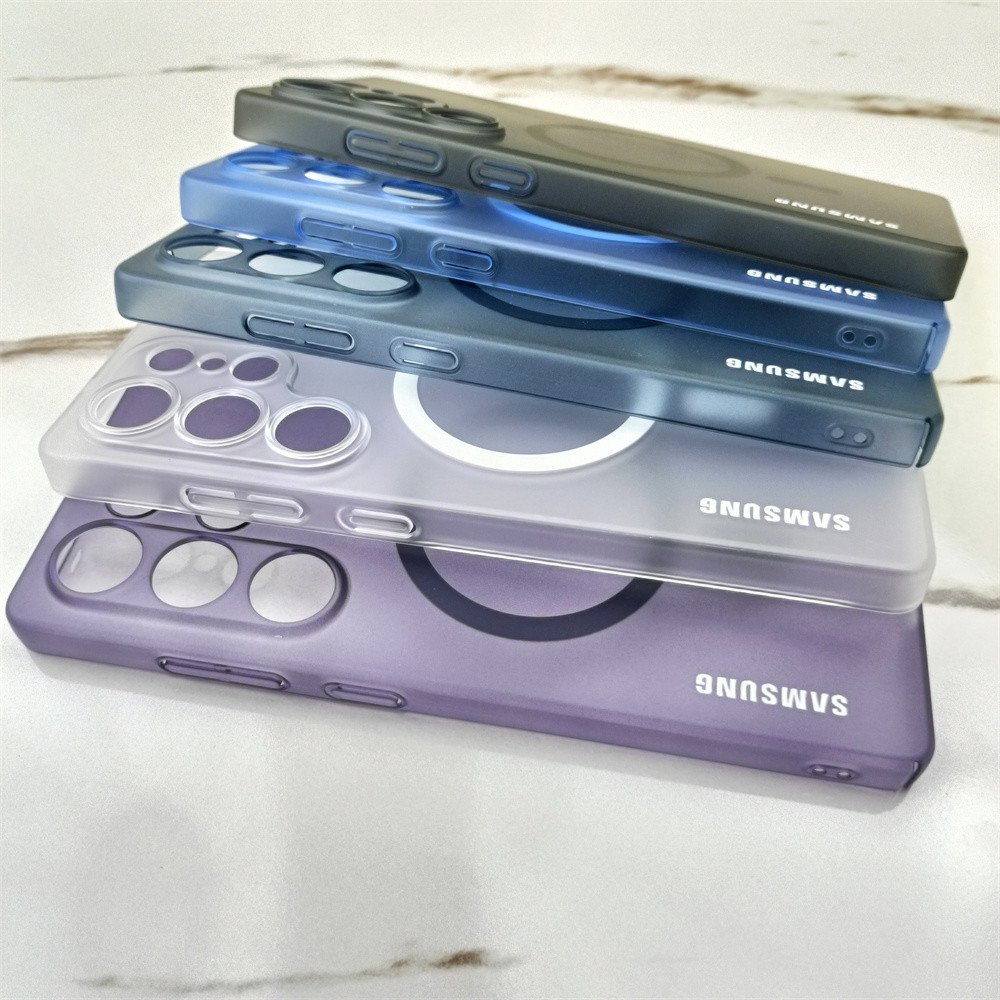 Ốp điện thoại Samsung S25 Ultra S24 S23 S22 Plus Slim Ice Mist Ốp điện thoại từ tính trong suốt cho Galaxy S25 S24 Ốp điện thoại chống sốc Funda