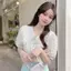 Áo sơ mi ngắn tay phồng hoa thiết kế mùa hè Niche kiểu Pháp Cổ búp bê ngọt ngào Áo sơ mi nhỏ