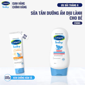 Sữa tắm dưỡng ẩm dịu lành cho bé CETAPHIL BABY MOIST BATH & WASH 230ML