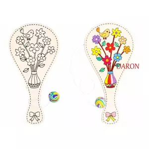 DARON DIY Vợt Có Bóng, Vợt Trống Tương Tác DIY Mái Chèo Bóng Có Dây, Phát Triển Bóng Gỗ Đàn Hồi Vợt Bằng Gỗ Giáo Dục