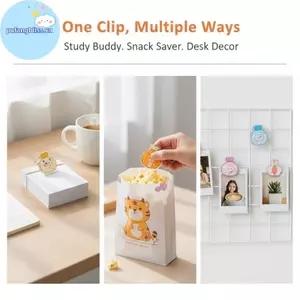 Pufangbliss 5 Kẹp giấy hai mặt hoạt hình đa chức năng Acrylic PP cho kỳ thi trường Tổ chức hồ sơ văn phòng VN