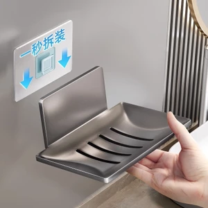 Phòng Tắm Hộp Xà Phòng Treo Tường Sáng Tạo Thoát Nước Không Gian Nhôm Đục Lỗ Vệ Sinh Xà Phòng Đĩa Vệ Sinh Kệ Vệ Sinh26063006