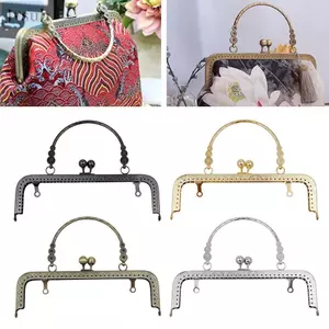 JVSUB Ví Khóa Khung, 20CM Vintage Ví Khung Kiss Clasp, Túi Phần Cứng Túi Kim Loại Kiss Khóa Tay Cầm Túi Phụ Kiện