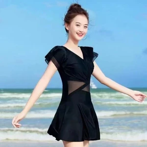 TYYYS Đồ Bơi Nữ Đầm Màu Trơn Đồ Bơi Barbie Slim-fit Ôm Hơn Nhìn Nóng Mùa Xuân Gợi Cảm Dây Đồ Bơi Chuyên Nghiệp Bán Buôn