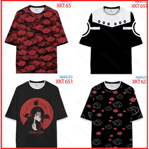 Naruto Anime Akatsuki Áo Thun Nữ Tay Ngắn Top Unisex Cosplay Tee Thời Trang Sasuke Itachi Thường Ngày 3D Áo Sơ Mi Plus Kích Thước