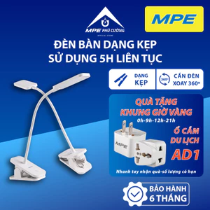 MPE - Đèn bàn dạng kẹp 1.8W pin sạc 1200mAH sử dụng 5h liên tục Chính hãng MPE Phú Cường
