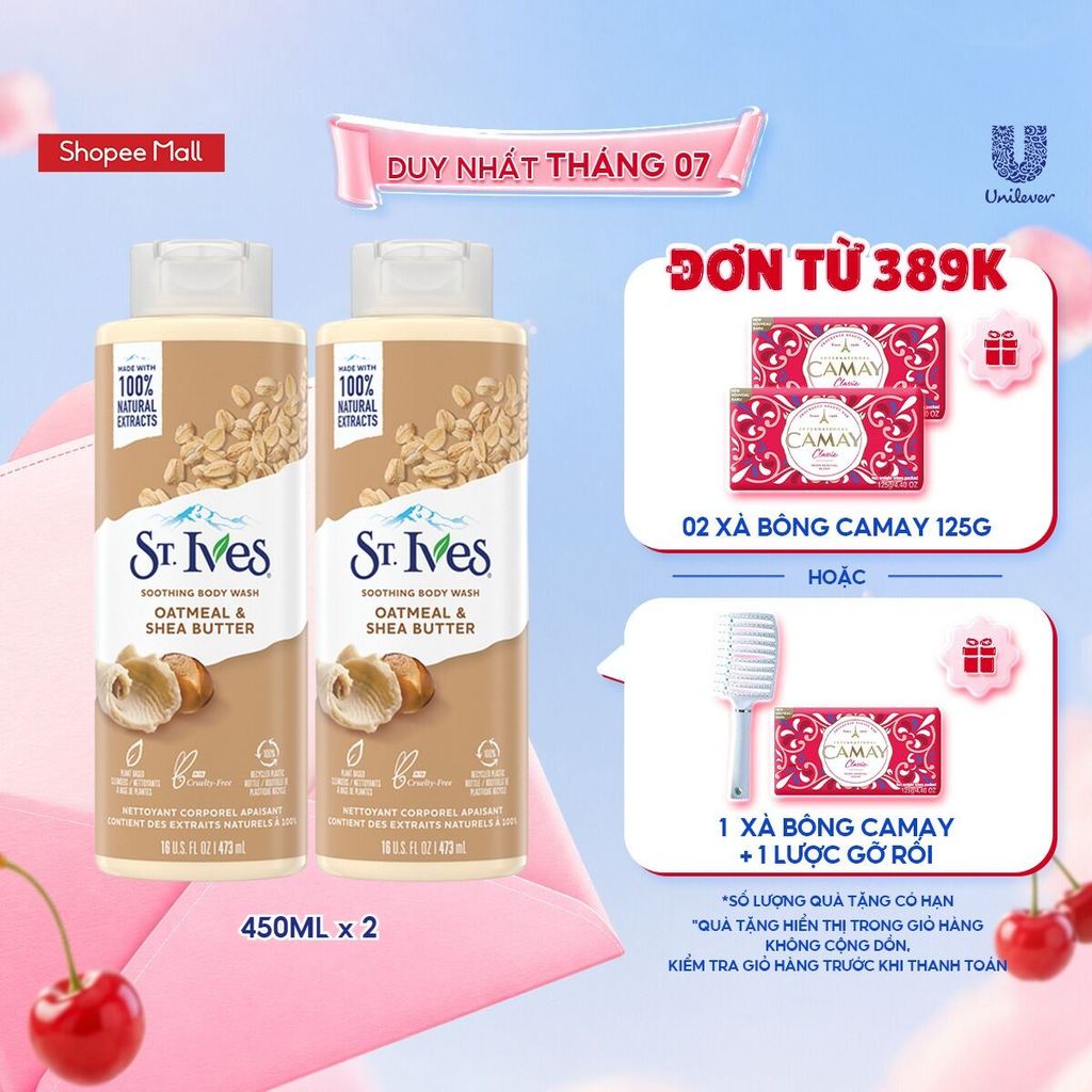 Combo 2 sữa tắm ST.IVES Bơ Yến Mạch (450mlx2)