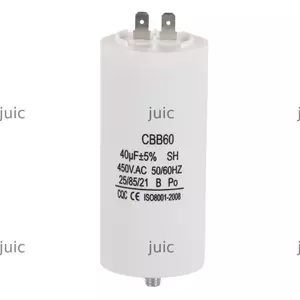 Tụ điện máy bơm nước JUIC, Tụ điện khởi động động cơ 450V, Ứng dụng rộng rãi Nhựa 40uf CBB60