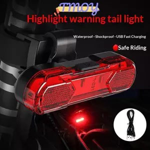 Đèn hậu xe đạp LED TMOY Đèn cảnh báo an toàn phía sau có thể sạc lại USB cho xe đạp leo núi và thành phố