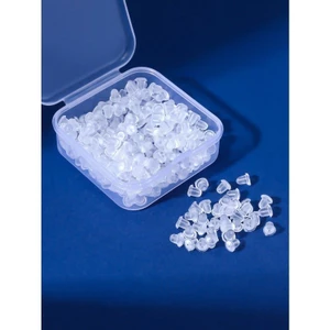 100 Chiếc Trong Suốt Silicon Bông Tai Lưng Silicon Mềm Cắm Tai Có Miếng Lót Dị Ứng Thấp Bông Tai Silicon Lưng Thay Thế Trong Suốt Xi Lanh Silicon Tai Cắm
