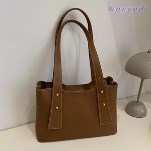 Túi làm việc nữ WANYEDI, Túi đeo vai hai tay cầm có khóa kéo, Da PU nguyên khối Dung tích lớn Túi tay cầm hàng ngày