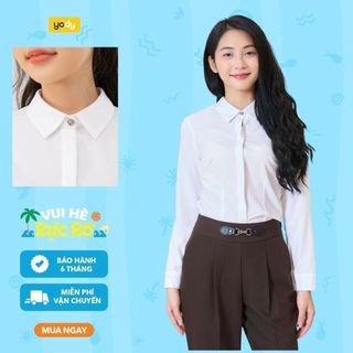 ⚡T5 199K⚡ Áo sơ mi công sở dáng slim fit nữ YODY vải nano ôm gọn tôn dáng WCSH25A233