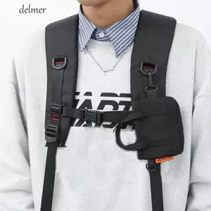 Mặt dây chuyền ví đựng tiền xu Nylon DELMER, Ví nam di động phong cách Hàn Quốc, Túi dây kéo vuông Túi đựng thẻ ngân hàng nhẹ Túi đeo chéo Mini Túi đựng tai nghe
