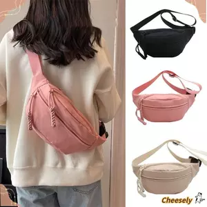 Túi đeo ngực nữ CHEESELY, Túi đeo thắt lưng bằng vải chống thấm nước, Túi đeo chéo nửa mặt trăng đa chức năng thời trang thể thao