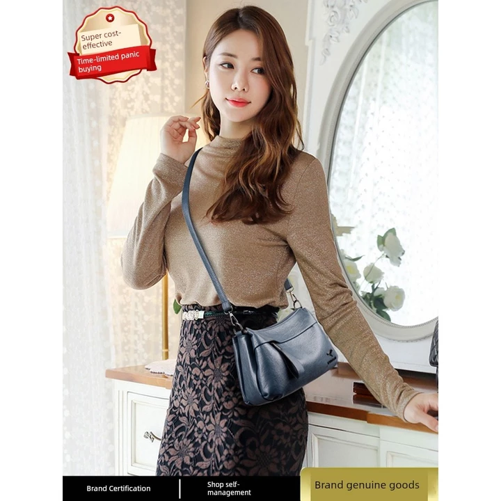 túi xách nữ sang chảnh túi xách nữ Thương hiệu Chính Hãng Da Bò Túi Ba Lớp Da Bò Đeo Vai Nữ Dung Tích Lớn Da Mềm Giữa @ – 4