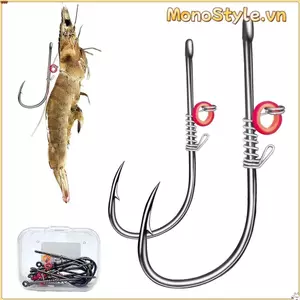 MONOSTYLE 10 Móc Mồi Tôm Sống, Pickerel Khoảng Cách Rộng Móc Cá Thép Carbon Cao, Giun Không Cỏ Thép Carbon Cao Bass Câu Cá Câu Cá Câu Cá Câu Cá Biển