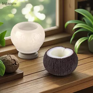 Bigapple 3D Dừa Khuôn Silicon Cho DIY Bánh Sô Cô La Nến Xà Phòng Hương Liệu Thạch Cao RDG