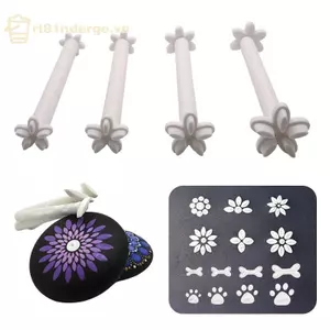 GE 4 DIY Graffiti Hoa Bướm Hoa Họa Tiết Mặt Trăng Hoa Chấm Hoa Bộ Dụng Cụ Chấm Tranh Bút Dập Nổi Dụng Cụ Nghệ Thuật Tem Bút VN