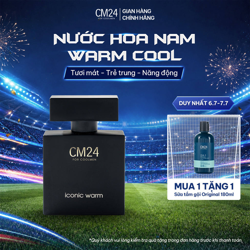 (HƯƠNG GỖ) Nước Hoa Nam CM24 ICONIC WARM Eau de Parfum Sang Trọng, Đẳng Cấp, Quyến Rũ, Lưu Hương Lâu - 50ml