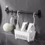 Giỏ đựng đồ maybest có móc treo Đồ dùng tắm gia đình sắp xếp cho nhà bếp gia đình Phòng tắm Nhà vệ sinh Hộp đựng đa chức năng {VN}