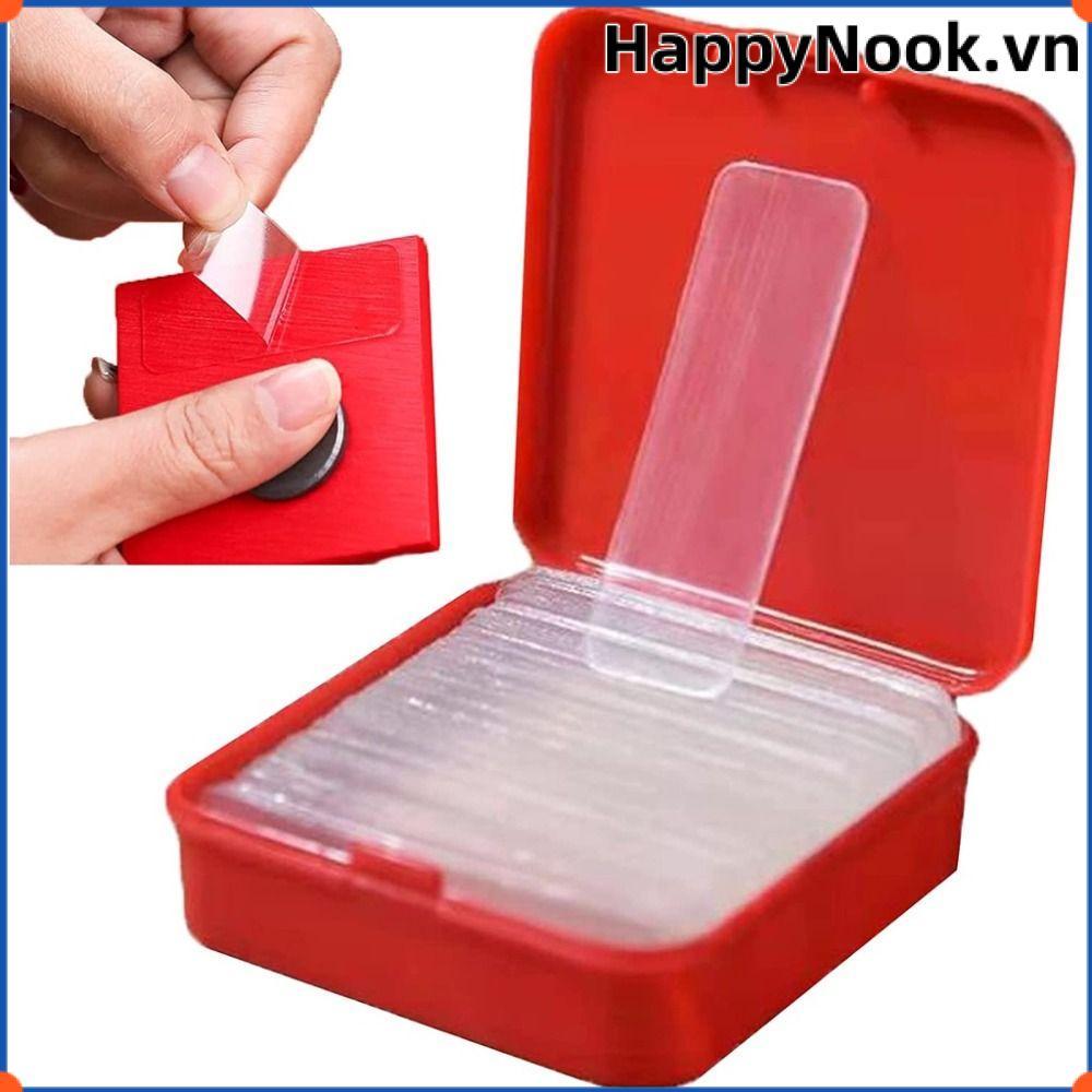 HAPPYNOOK 60 Cái / 120 Cái Keo dán hai mặt, Miếng dán tường có thể cắt có thể tái sử dụng, Băng dính không đánh dấu trong suốt có thể tháo rời